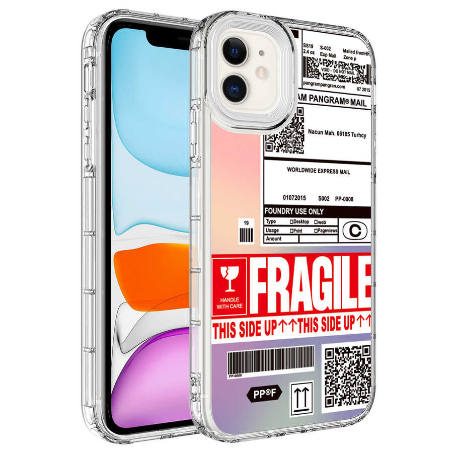 Apple iPhone 11 Kılıf Kamera Korumalı Renkli Desenli Sert Silikon Zore Korn Kapak NO5