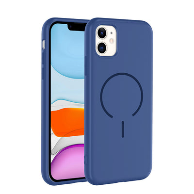 Apple iPhone 11 Kılıf M-safe Şarj Özellikli Zore Meta Kapak Rose Pembe