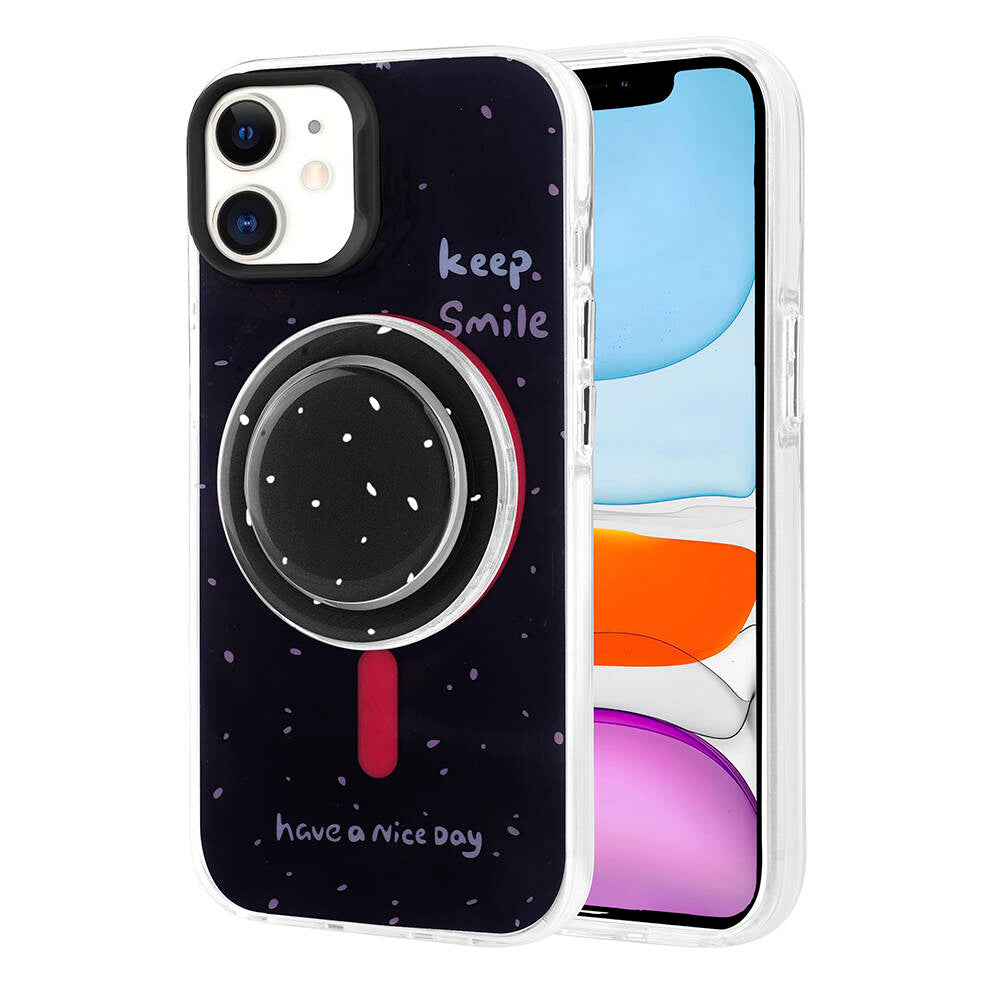 Apple iPhone 11 Kılıf M-safe Şarj Özellikli Tak-Çıkar Pop Soketli Zore Tiktok Kapak Mavi