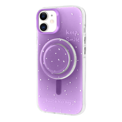 Apple iPhone 11 Kılıf M-safe Şarj Özellikli Tak-Çıkar Pop Soketli Zore Tiktok Kapak Mor