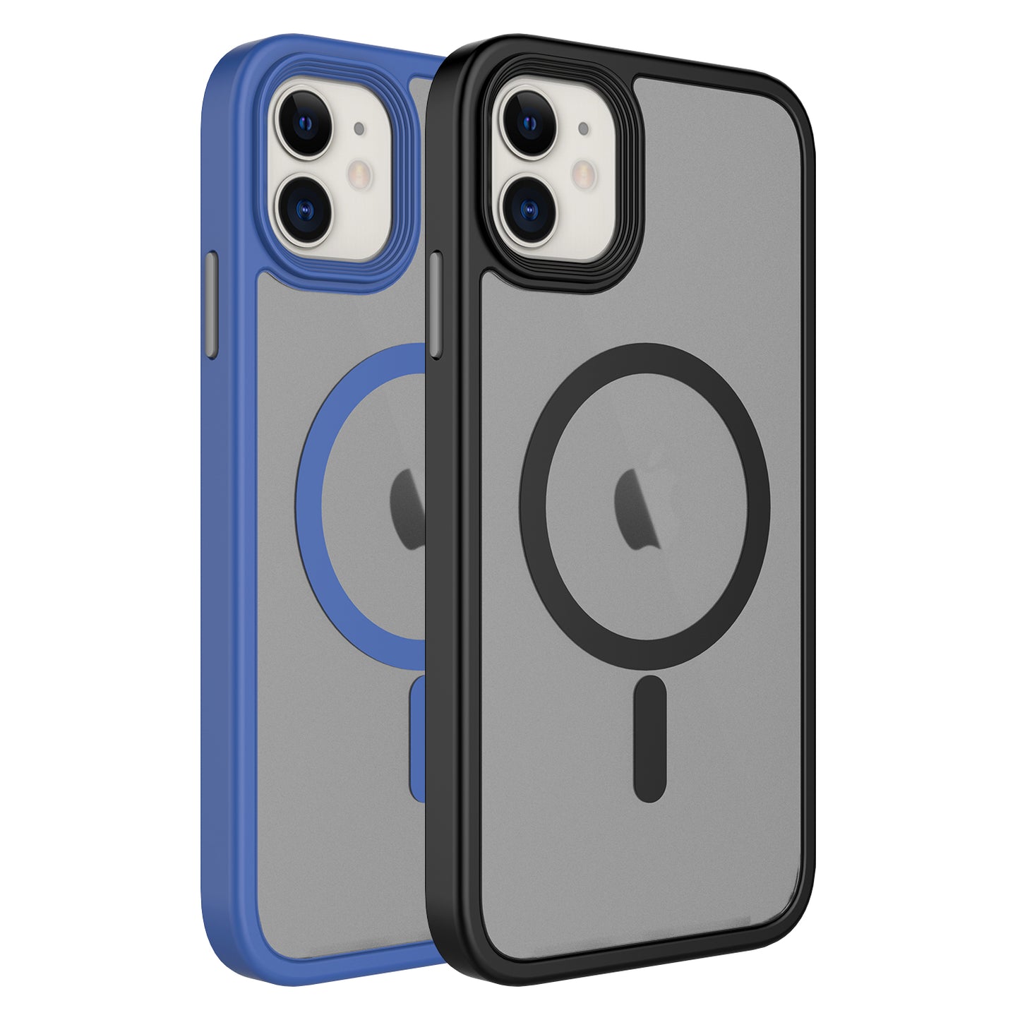 Apple iPhone 11 Kılıf Mat Arka Yüzey Wireless Şarj Özellikli Zore Flet M-safe Kapak Mavi