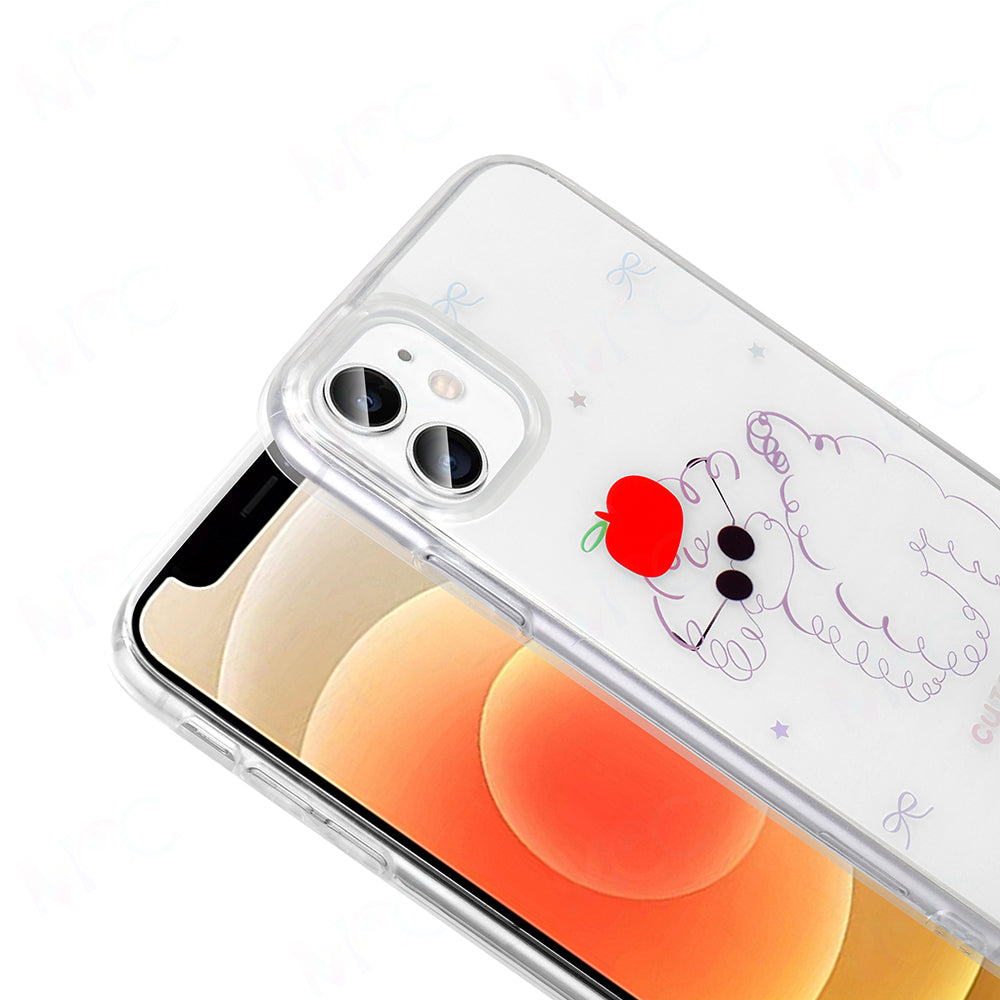 Apple iPhone 11 Kılıf Şeffaf Figürlü Zore Folk Sert Kapak Çilek