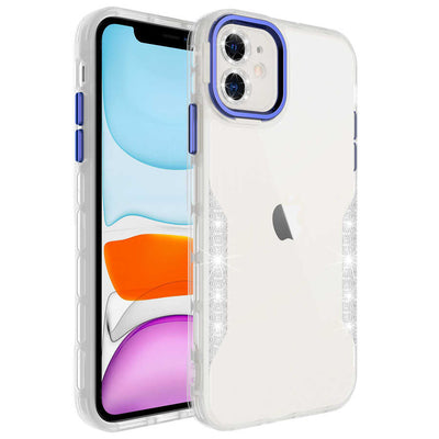 Apple iPhone 11 Kılıf Simli ve Lens Korumalı Zore Pano Kapak Yeşil