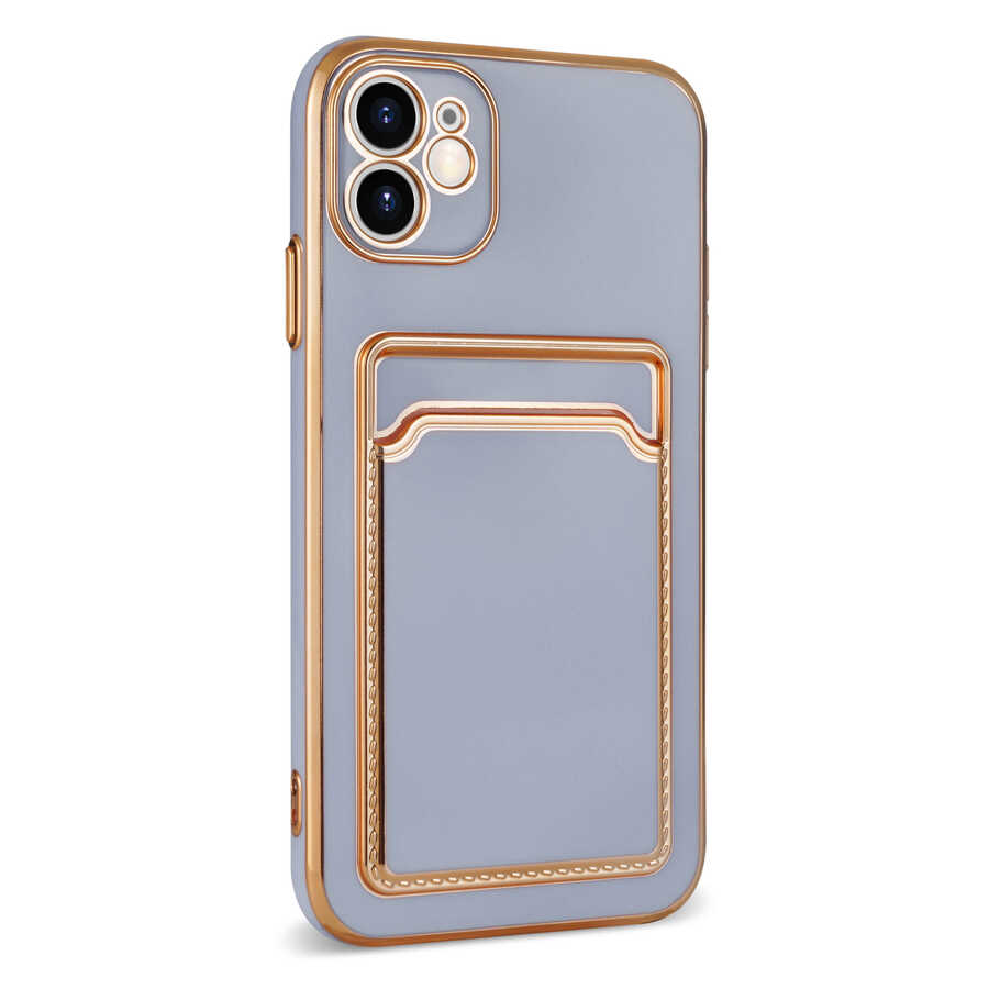 Apple iPhone 11 Kılıf Zore Bark Kartlıklı Kapak Siyah