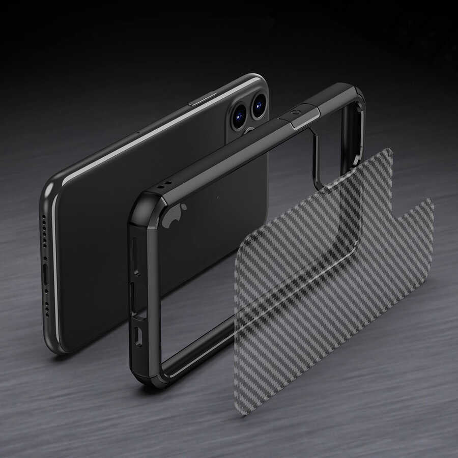 Apple iPhone 11 Kılıf Zore İnoks Kapak Siyah