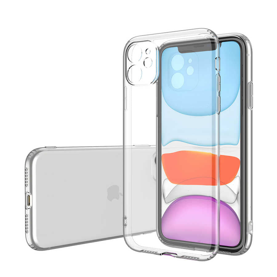 Apple iPhone 11 Kılıf Zore Kamera Korumalı Süper Silikon Kapak Renksiz
