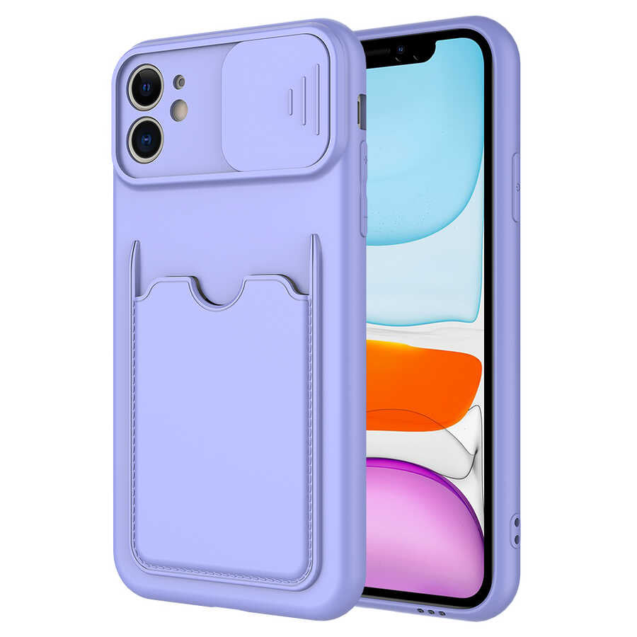 Apple iPhone 11 Kılıf Zore Kartix Kapak Koyu Mor