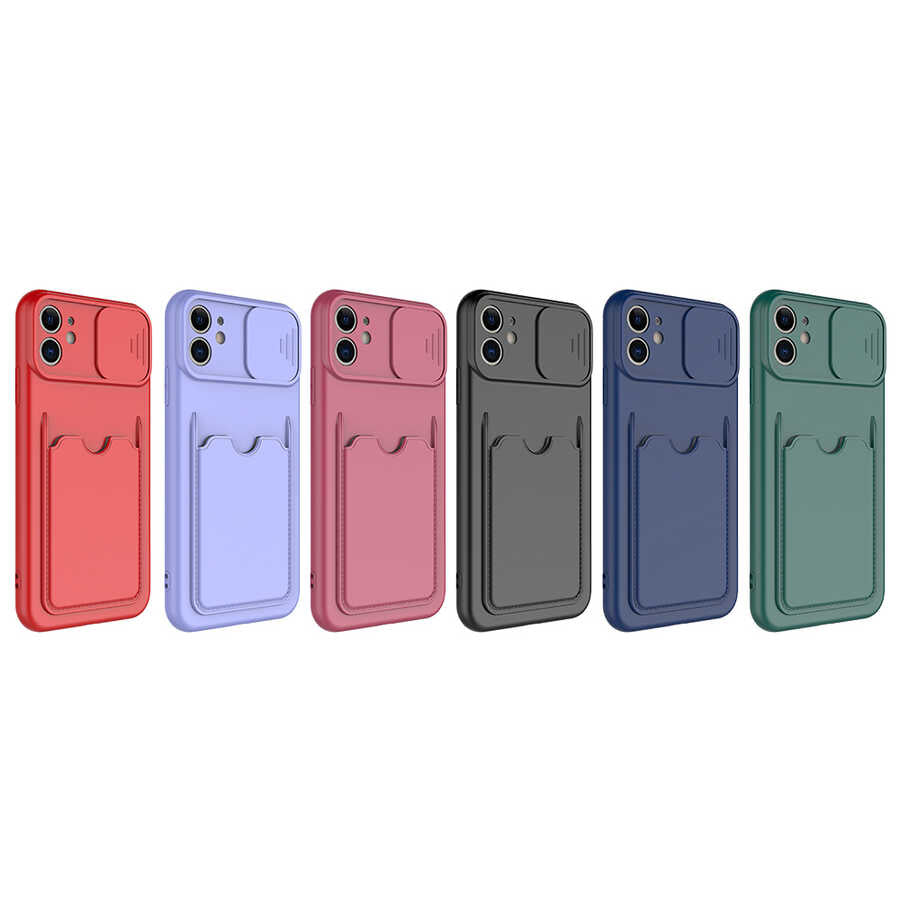 Apple iPhone 11 Kılıf Zore Kartix Kapak Koyu Mor