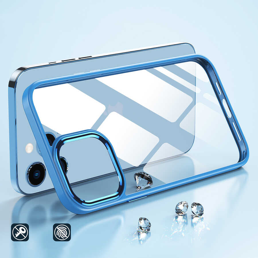 Apple iPhone 11 Kılıf Zore Krom Kapak Lacivert