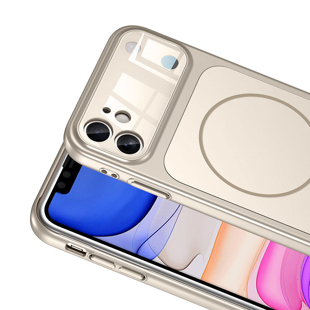 Apple iPhone 11 Kılıf Zore M-Safe Şarj Özellikli Kamera Korumalı Formen Kapak Gri