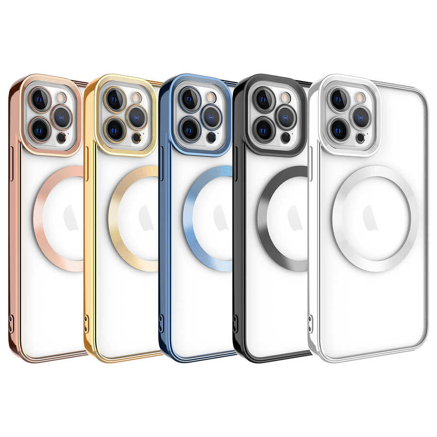 Apple iPhone 11 Pro Kılıf M-safe Wireless Şarj Özellikli Zore Setro Silikon Gold