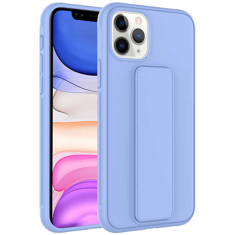Apple iPhone 11 Pro Kılıf Zore Qstand Kapak Lila