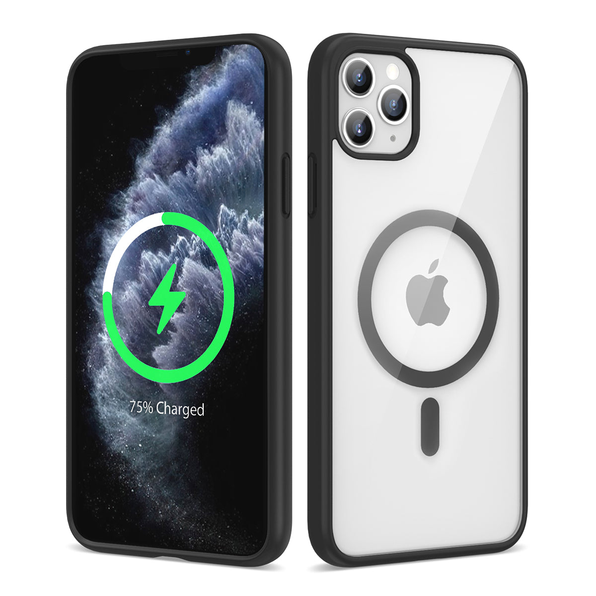 Apple iPhone 11 Pro Max Kılıf M-safe Wireless Şarj Özellikli Silikon Zore Ege Kapak Derin Mor