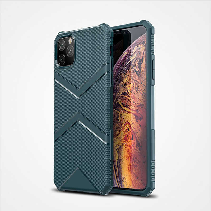 Apple iPhone 11 Pro Max Kılıf Zore Hank Silikon Koyu Yeşil
