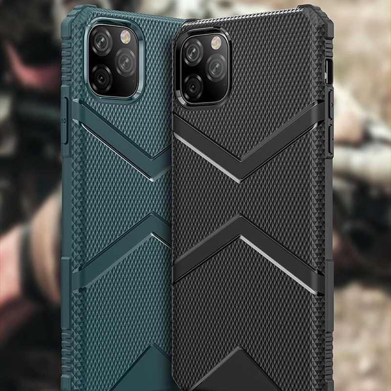 Apple iPhone 11 Pro Max Kılıf Zore Hank Silikon Koyu Yeşil