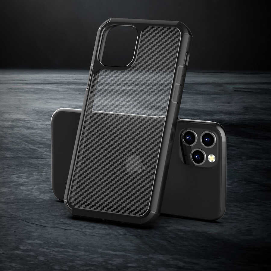 Apple iPhone 11 Pro Max Kılıf Zore İnoks Kapak Siyah