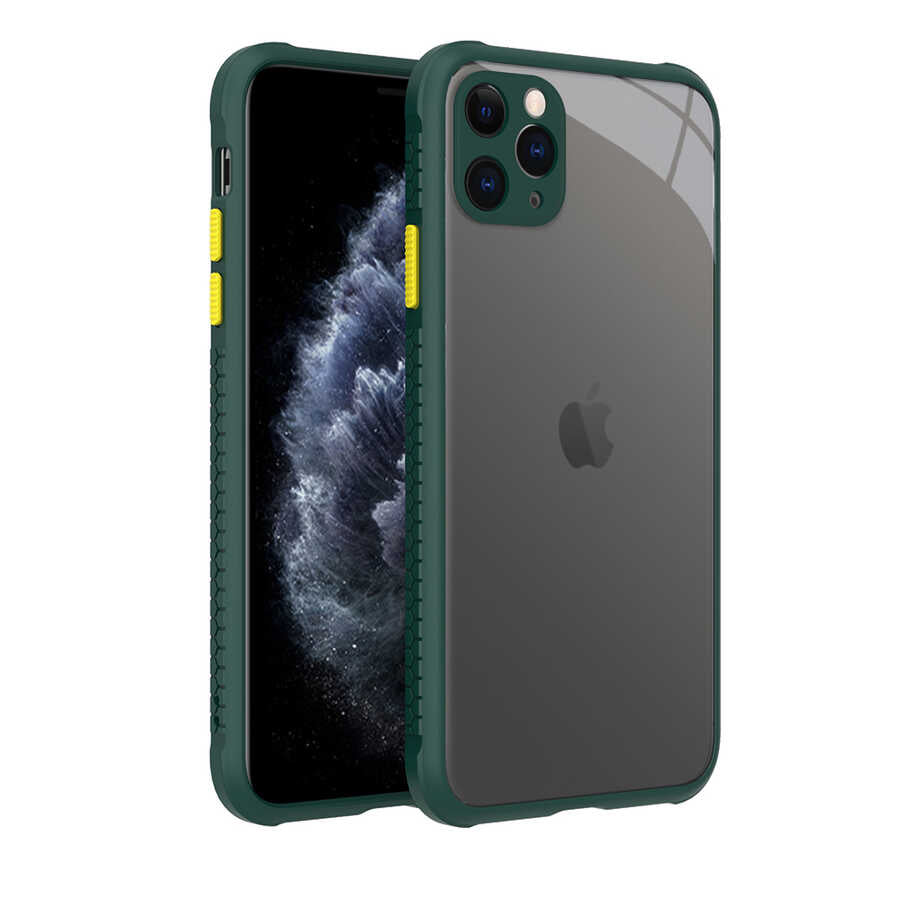 Apple iPhone 11 Pro Max Kılıf Zore Kaff Kapak Koyu Yeşil
