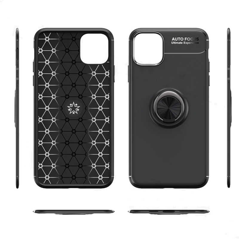 Apple iPhone 11 Pro Max Kılıf Zore Ravel Silikon Kapak Siyah-Mavi