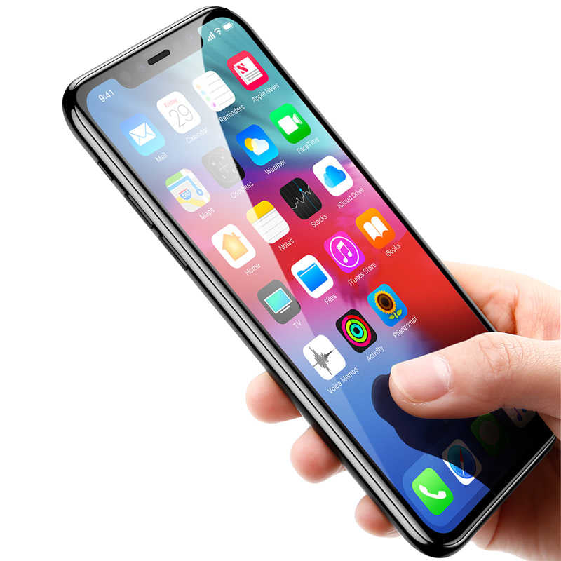 Apple iPhone 11 Pro Zore Kenarları Kırılmaya Dayanıklı Cam Ekran Koruyucu Beyaz