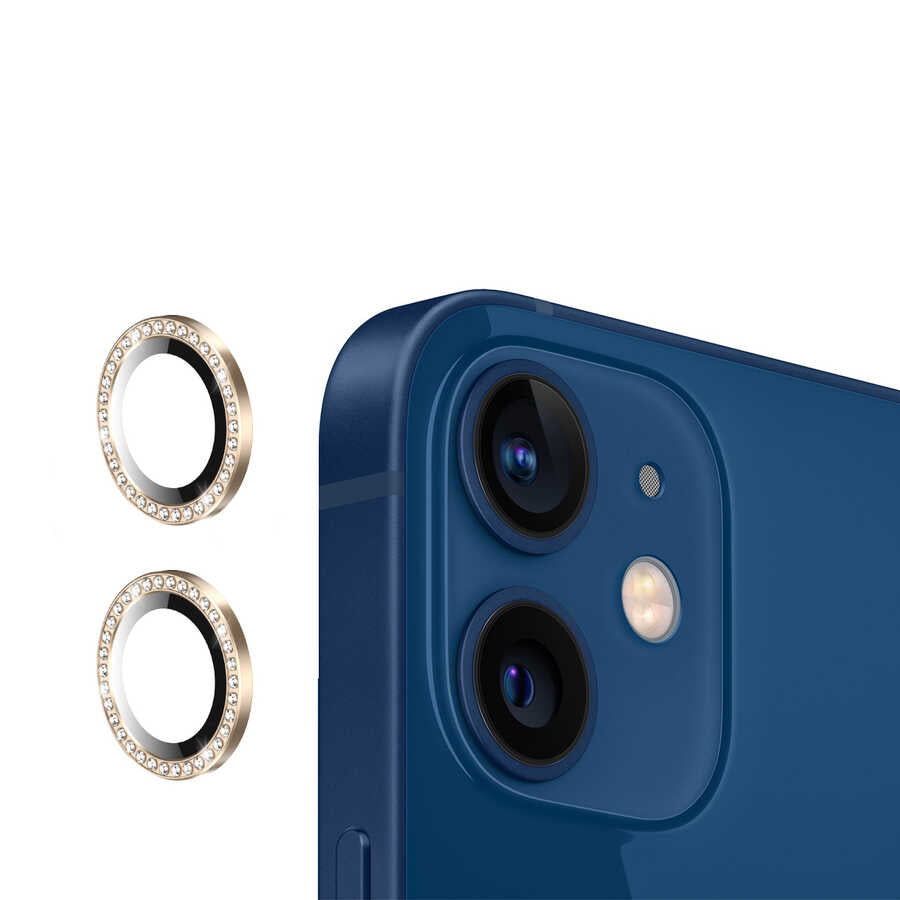 Apple iPhone 11 Zore CL-06 Kamera Lens Koruyucu Gold