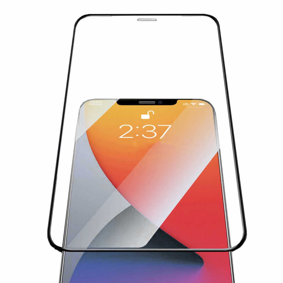 Apple iPhone 11 Zore Rika Premium Temperli Cam Ekran Koruyucu Siyah