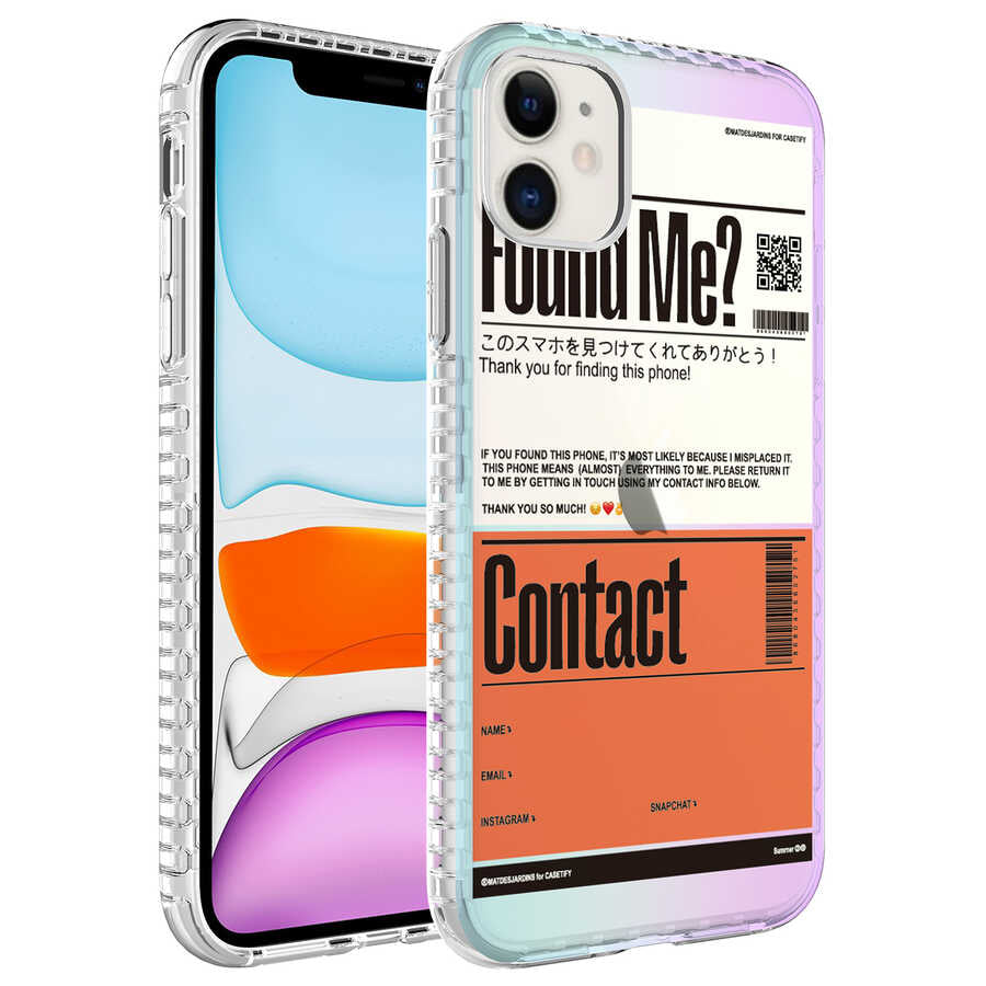 Apple iPhone 12 Kılıf Airbag Kenarlı Renkli Desenli Silikon Zore Elegans Kapak NO6