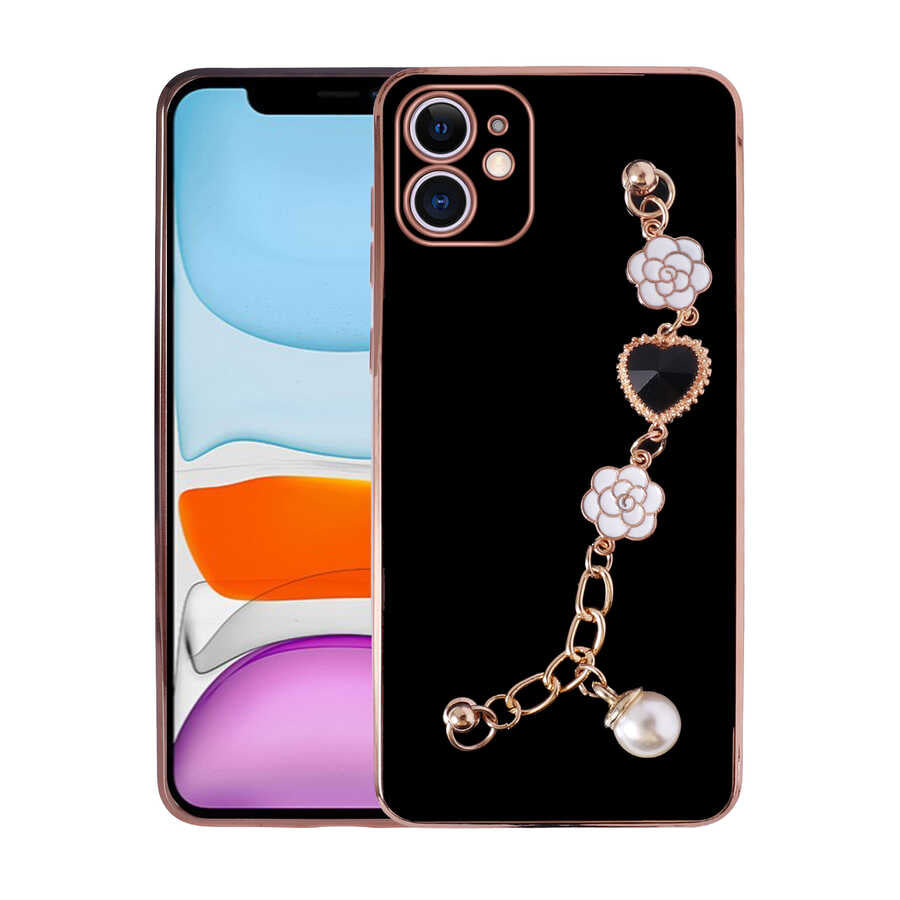 Apple iPhone 12 Kılıf El Tutamaçlı Kamera Korumalı Zore Taka Silikon Kapak Beyaz