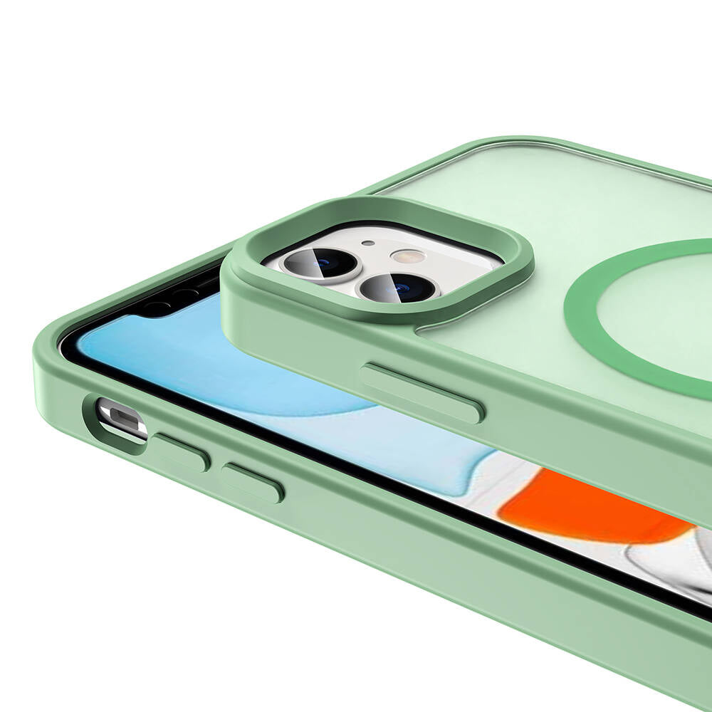 Apple iPhone 12 Kılıf M-safe Şarj Özellikli Mat Arka Yüzey Zore Sio Kapak Derin Mor