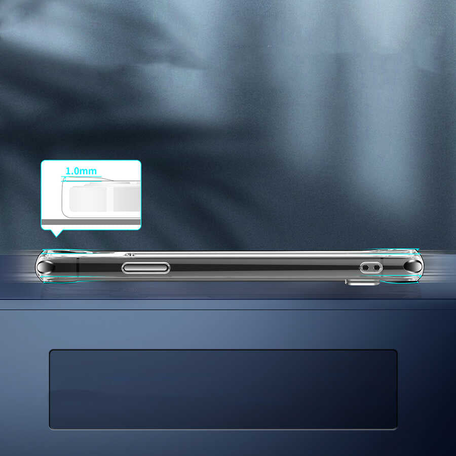 Apple iPhone 12 Kılıf Standlı Şeffaf Silikon Zore L-Stand Kapak Renksiz