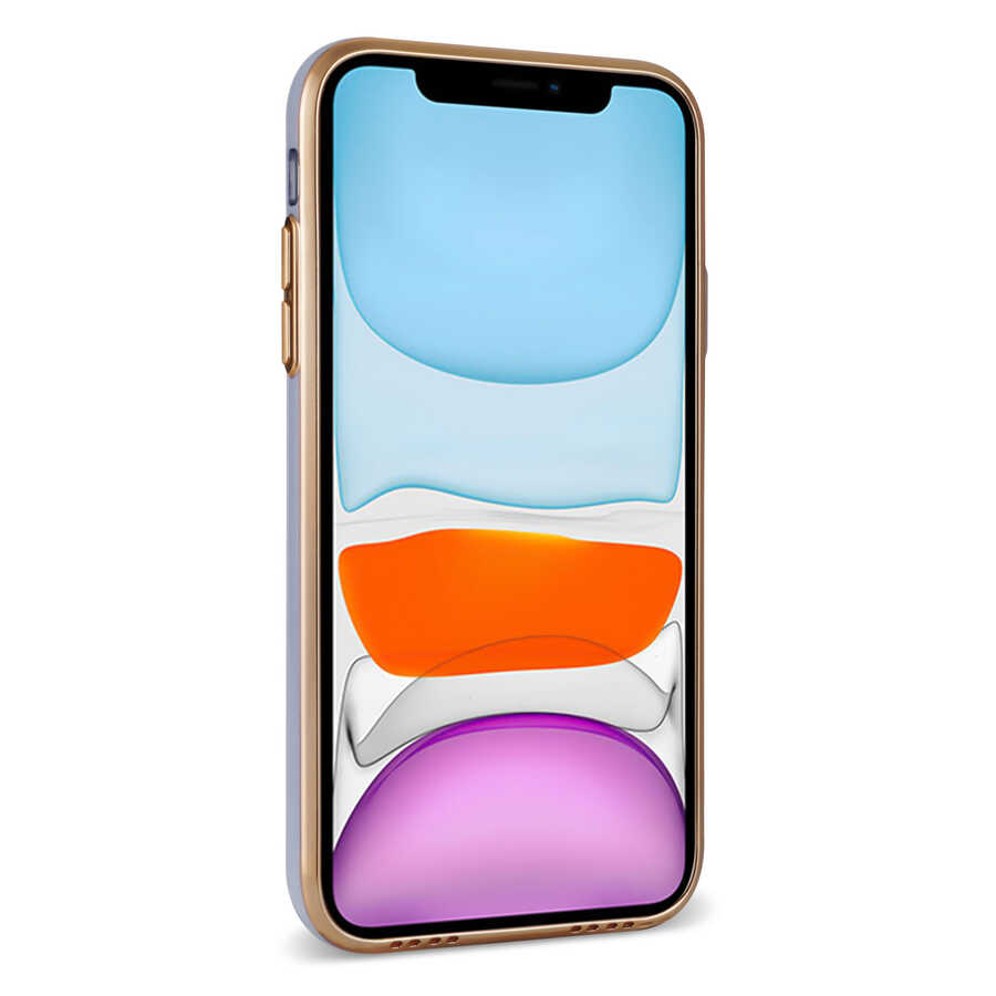 Apple iPhone 12 Kılıf Zore Bark Kartlıklı Kapak Rose Gold