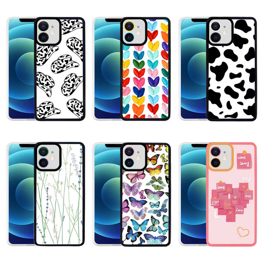 Apple iPhone 12 Kılıf Zore M-Fit Desenli Kapak Hat No5