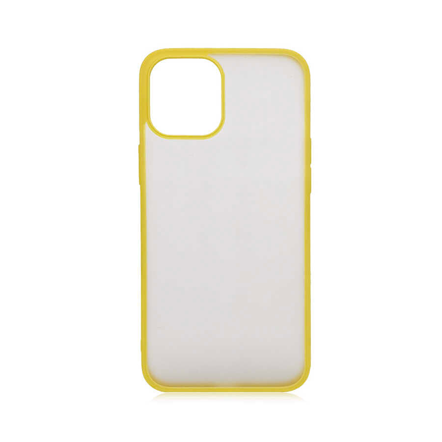 Apple iPhone 12 Kılıf Zore Mess Kapak Sarı