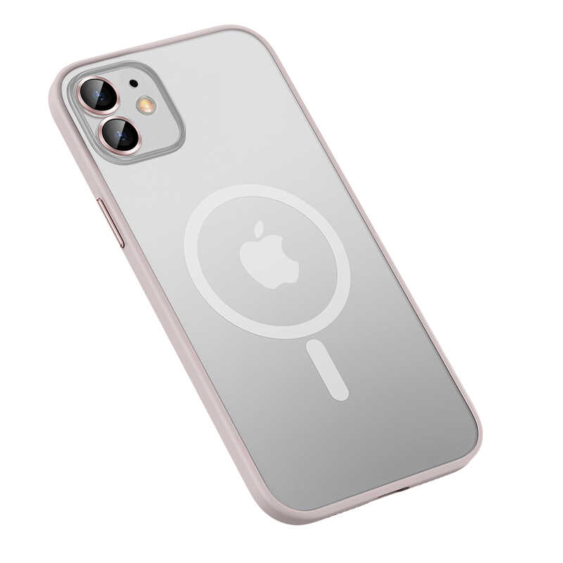 Apple iPhone 12 Kılıf Zore Mokka Wireless Kapak Rose Gold