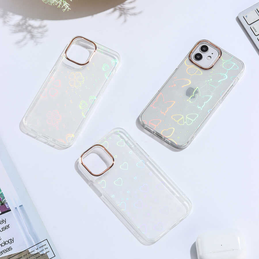 Apple iPhone 12 Kılıf Zore Sidney Desenli Sert Kapak Flower No3