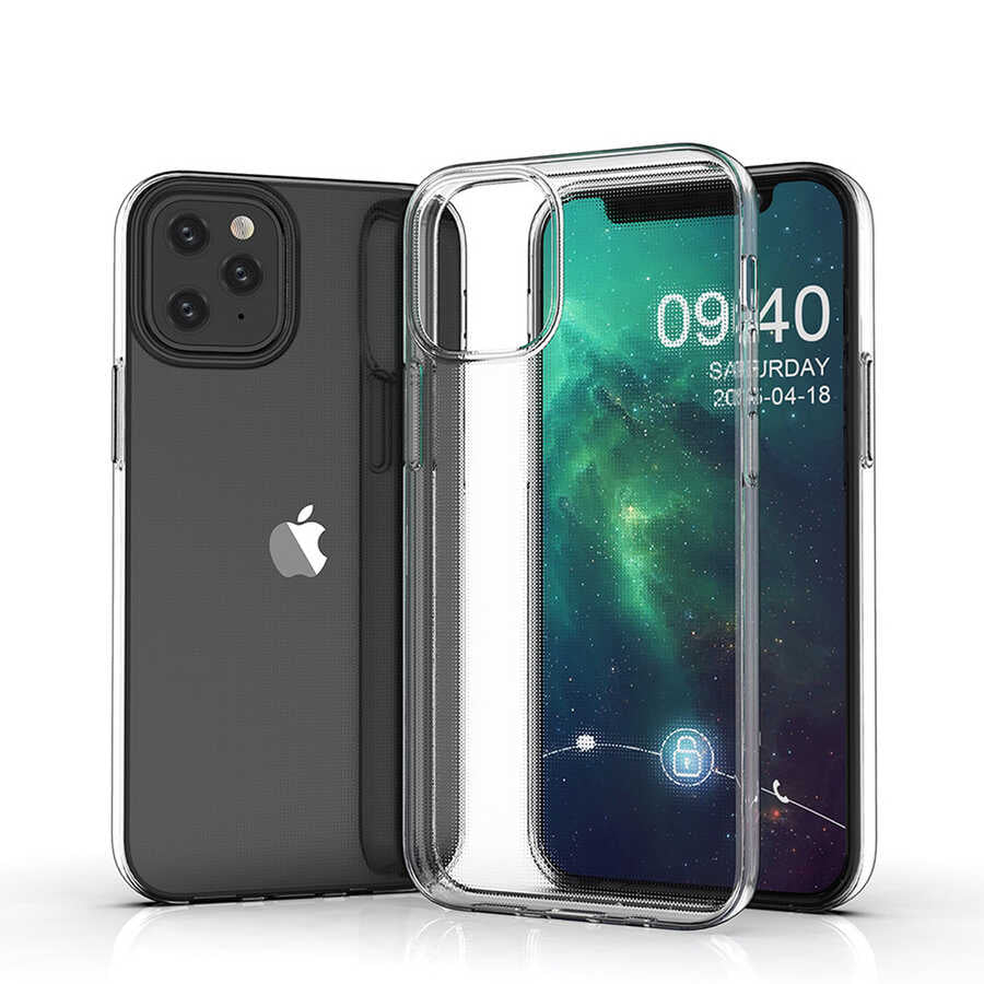 Apple iPhone 12 Kılıf Zore Süper Silikon Kapak Renksiz