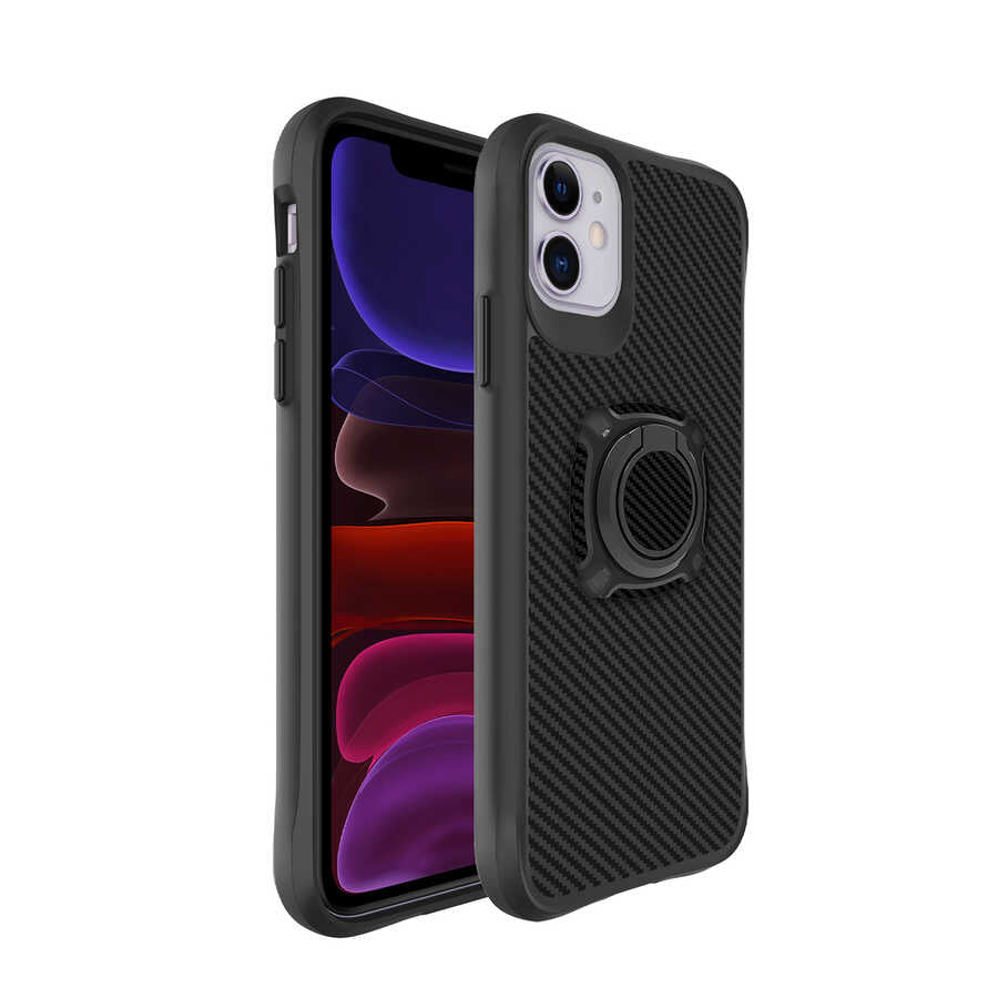 Apple iPhone 12 Kılıf Zore Timo Kapak Siyah