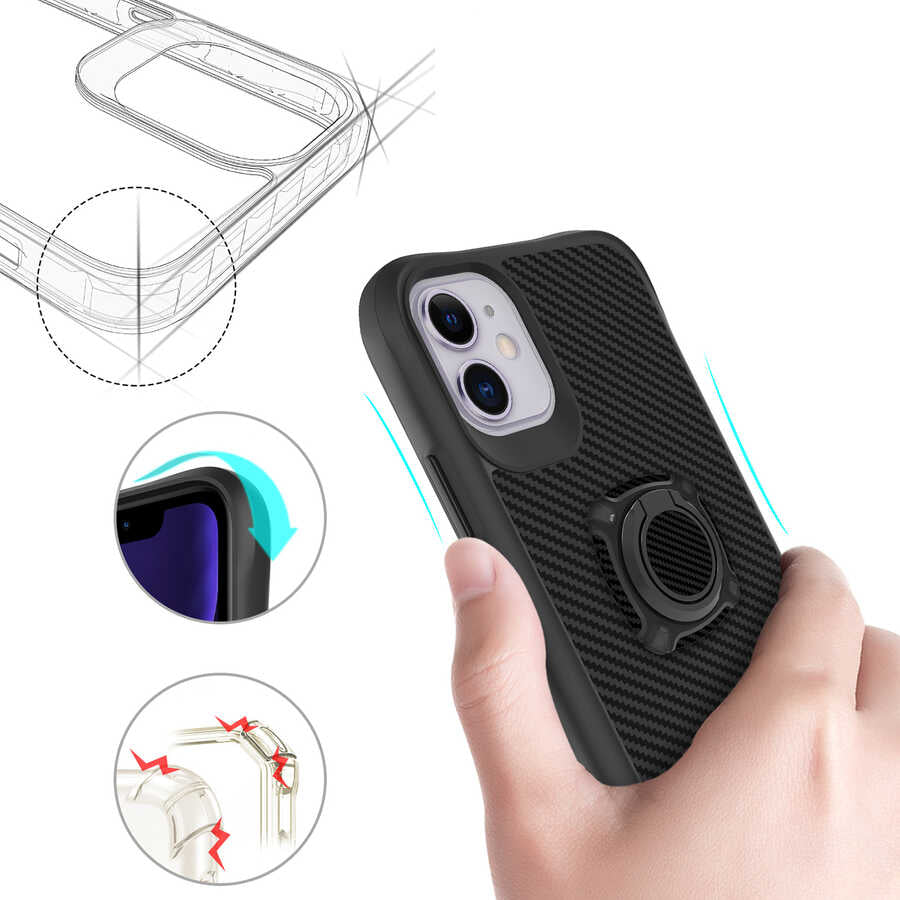 Apple iPhone 12 Kılıf Zore Timo Kapak Siyah
