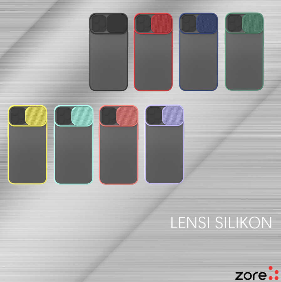 Apple iPhone 12 Mini Kılıf Zore Lensi Kapak Kırmızı