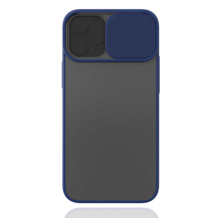 Apple iPhone 12 Mini Kılıf Zore Lensi Kapak Lacivert