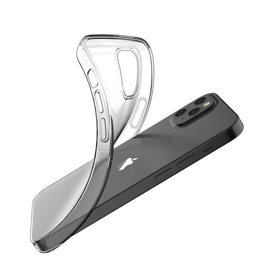 Apple iPhone 12 Mini Kılıf Zore Süper Silikon Kapak Renksiz