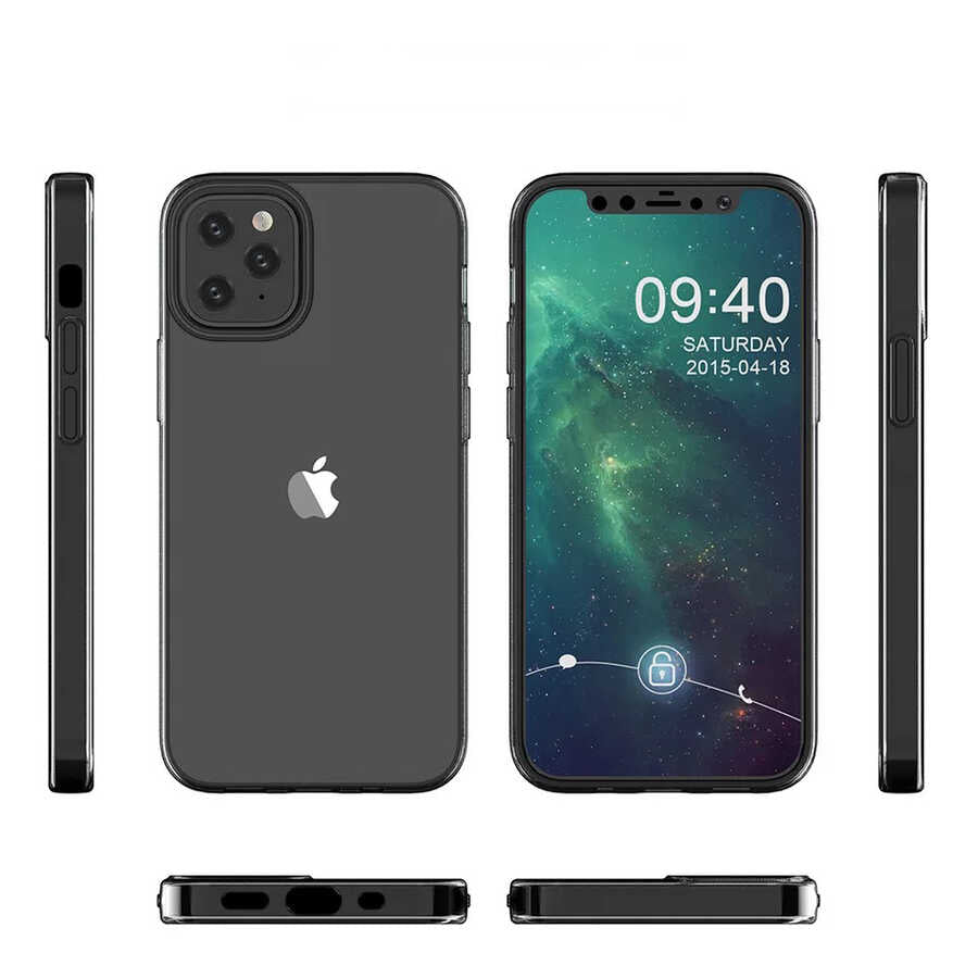 Apple iPhone 12 Mini Kılıf Zore Süper Silikon Kapak Renksiz