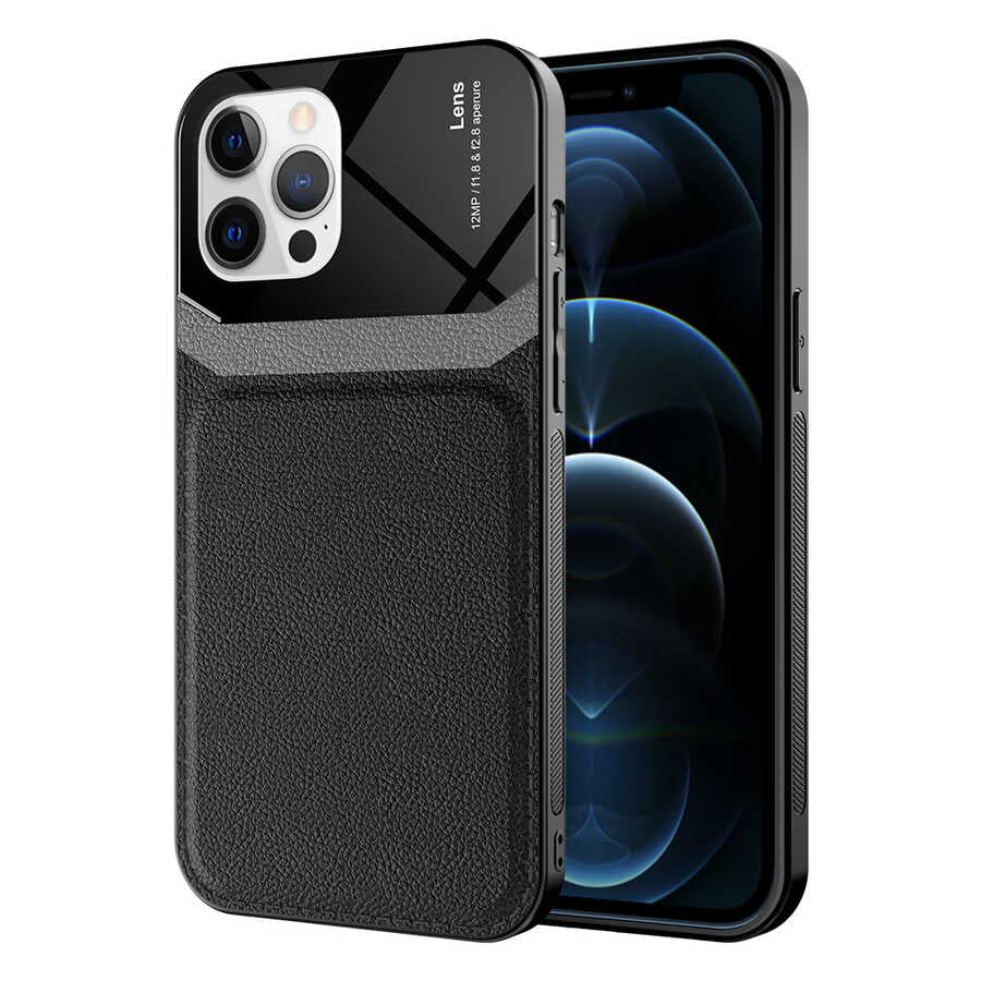 Apple iPhone 12 Pro Kılıf Zore Emiks Kapak Siyah