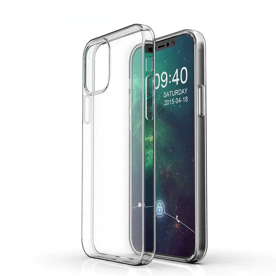 Apple iPhone 12 Pro Kılıf Zore Süper Silikon Kapak Renksiz