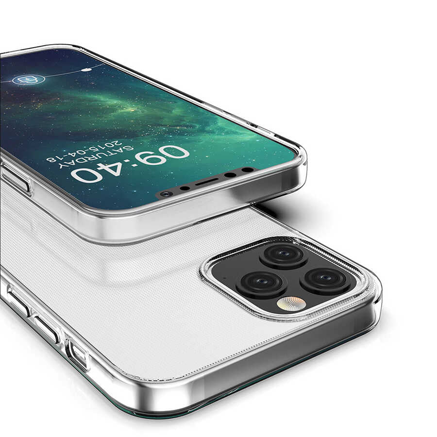 Apple iPhone 12 Pro Kılıf Zore Süper Silikon Kapak Renksiz