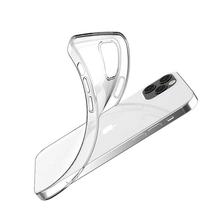 Apple iPhone 12 Pro Kılıf Zore Süper Silikon Kapak Renksiz