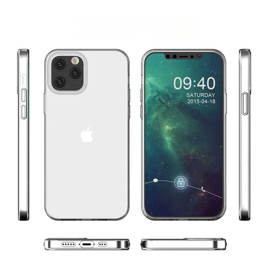 Apple iPhone 12 Pro Kılıf Zore Süper Silikon Kapak Renksiz
