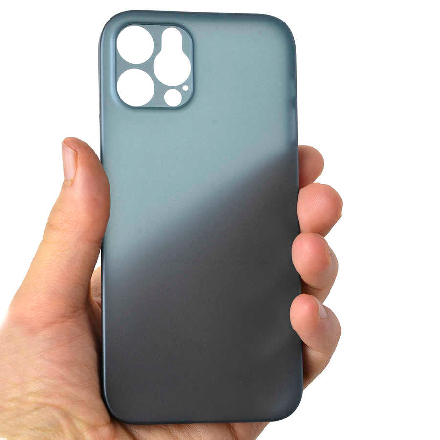 Apple iPhone 12 Pro Max Kılıf Zore 1.Kalite PP Silikon Saks Mavi