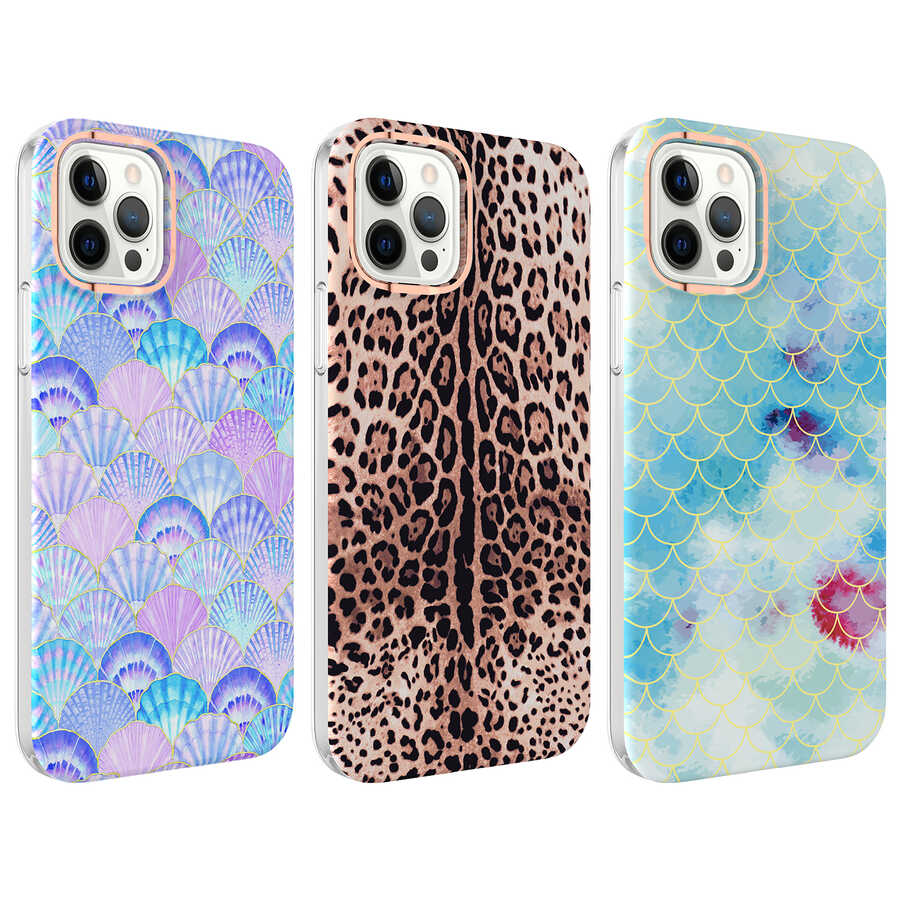 Apple iPhone 12 Pro Max Kılıf Zore Bella Kapak Leopar