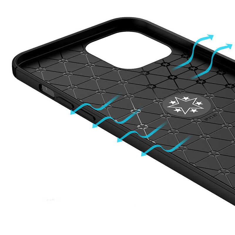 Apple iPhone 12 Pro Max Kılıf Zore Ravel Silikon Kapak Siyah