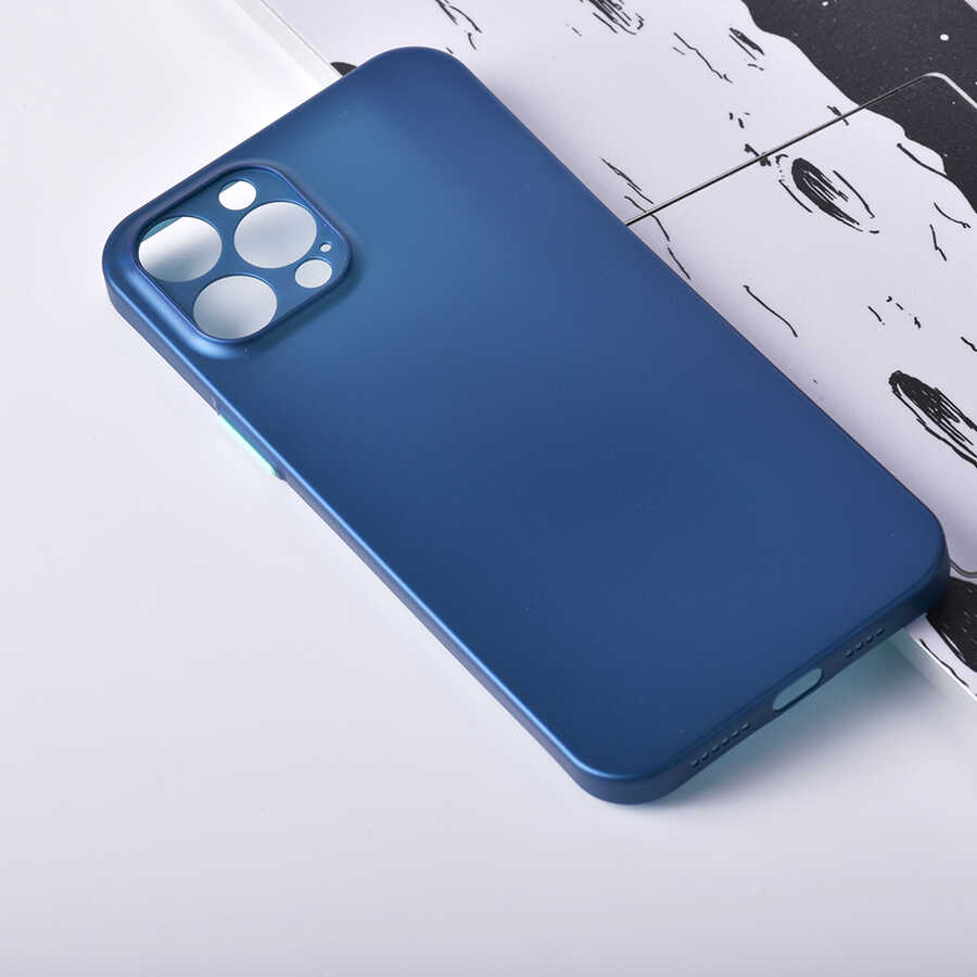 Apple iPhone 12 Pro Max Kılıf Zore Slims Kapak Saks Mavi